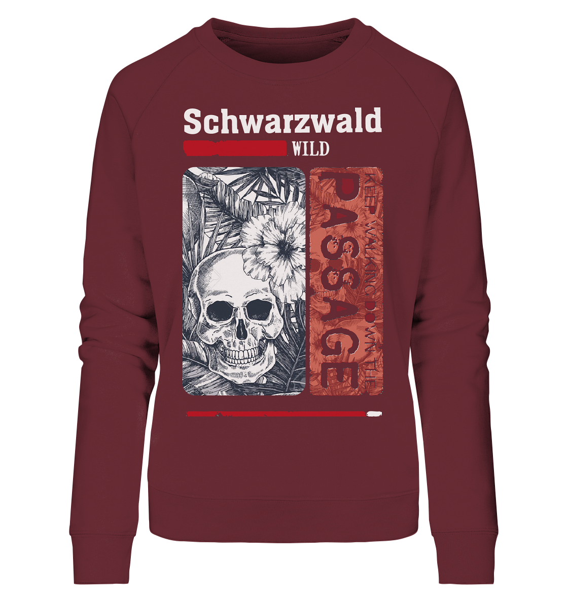 Schwarzwald Wild Passage Skull | Damen Bio Sweatshirt Organic