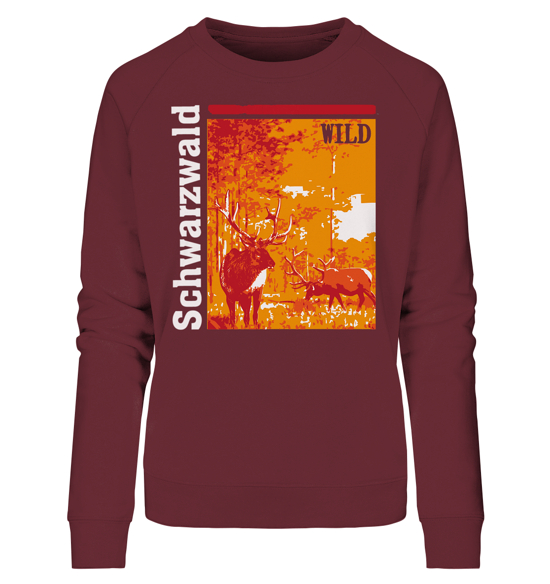 Schwarzwald Wild Hirsch | Bio Damen Sweatshirt Organic
