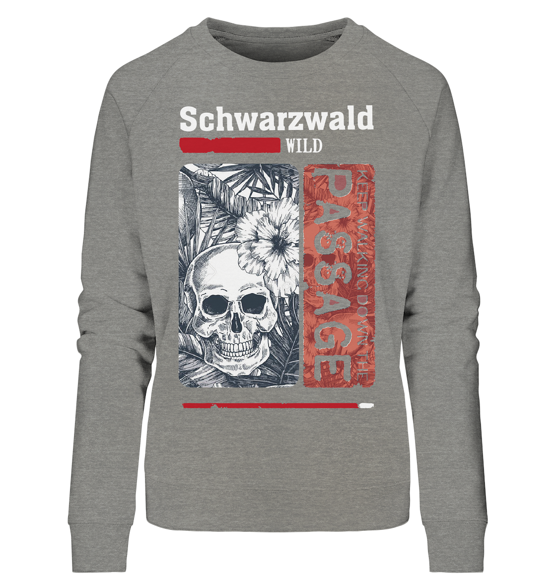 Schwarzwald Wild Passage Skull | Damen Bio Sweatshirt Organic