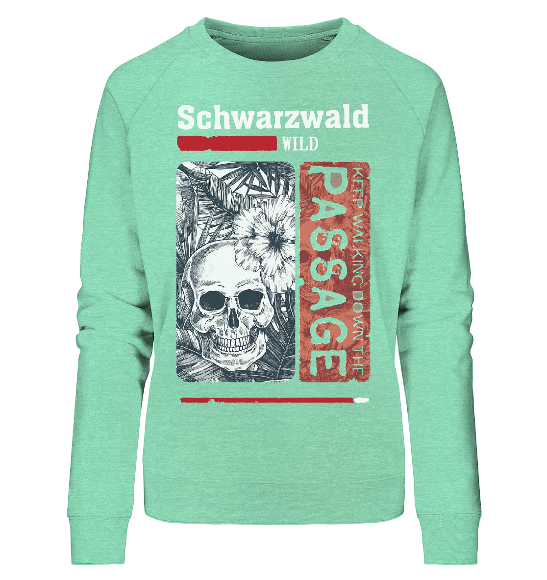 Schwarzwald Wild Passage Skull | Damen Bio Sweatshirt Organic