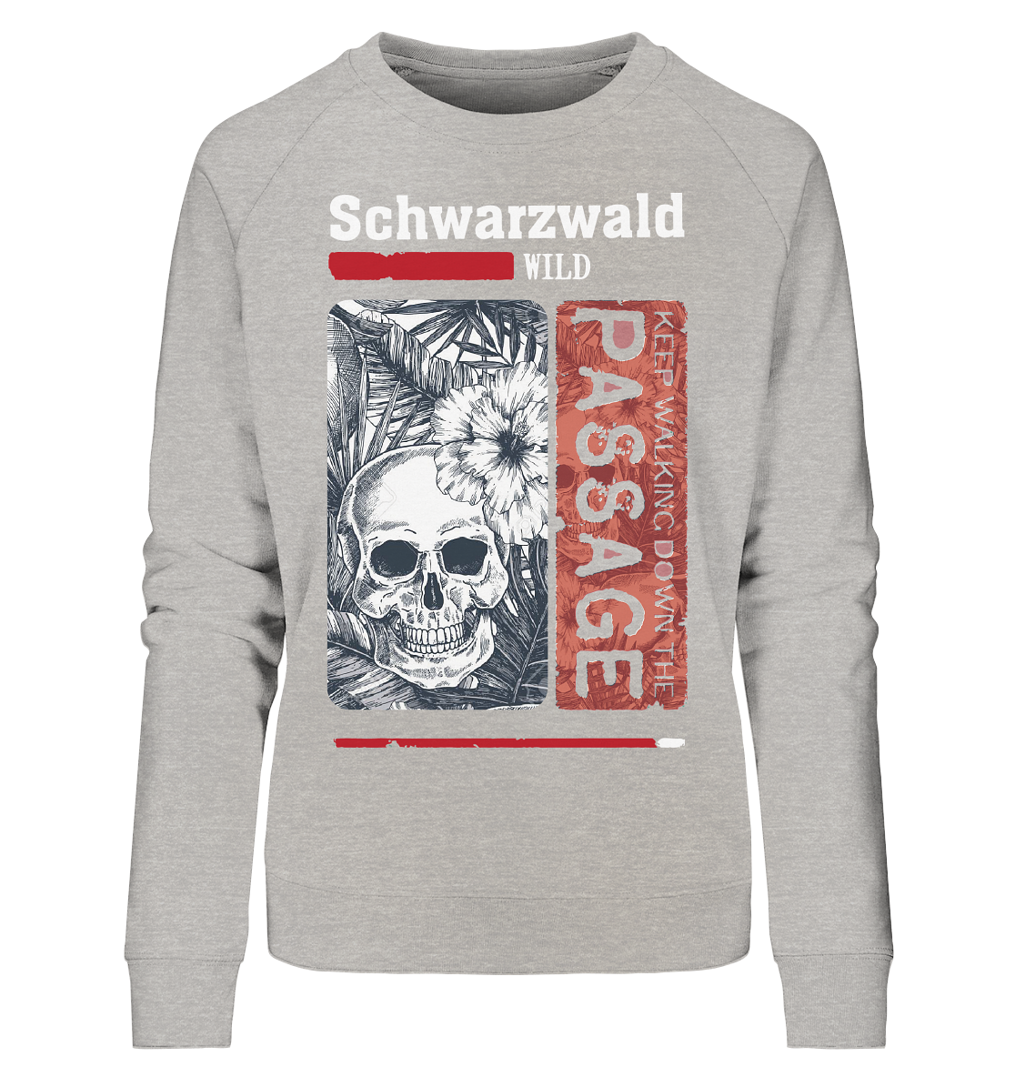 Schwarzwald Wild Passage Skull | Damen Bio Sweatshirt Organic