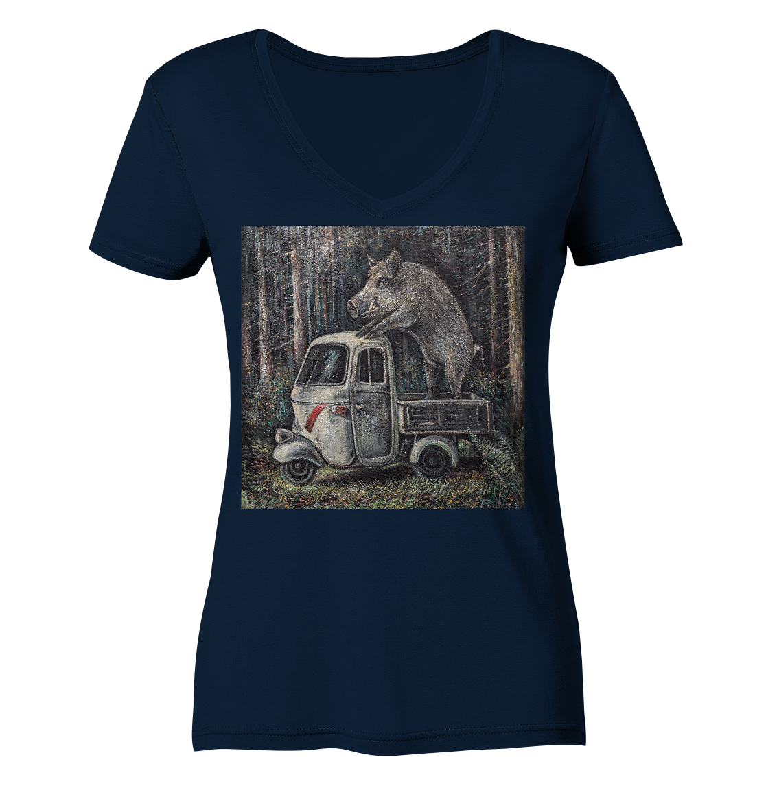 Apecinghiale | Damen Bio V-Neck Shirt Organic