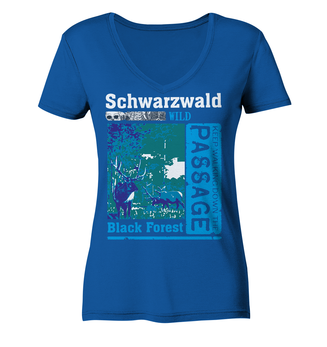 Schwarzwald Wild Passage | Damen Bio V-Neck Shirt Organic