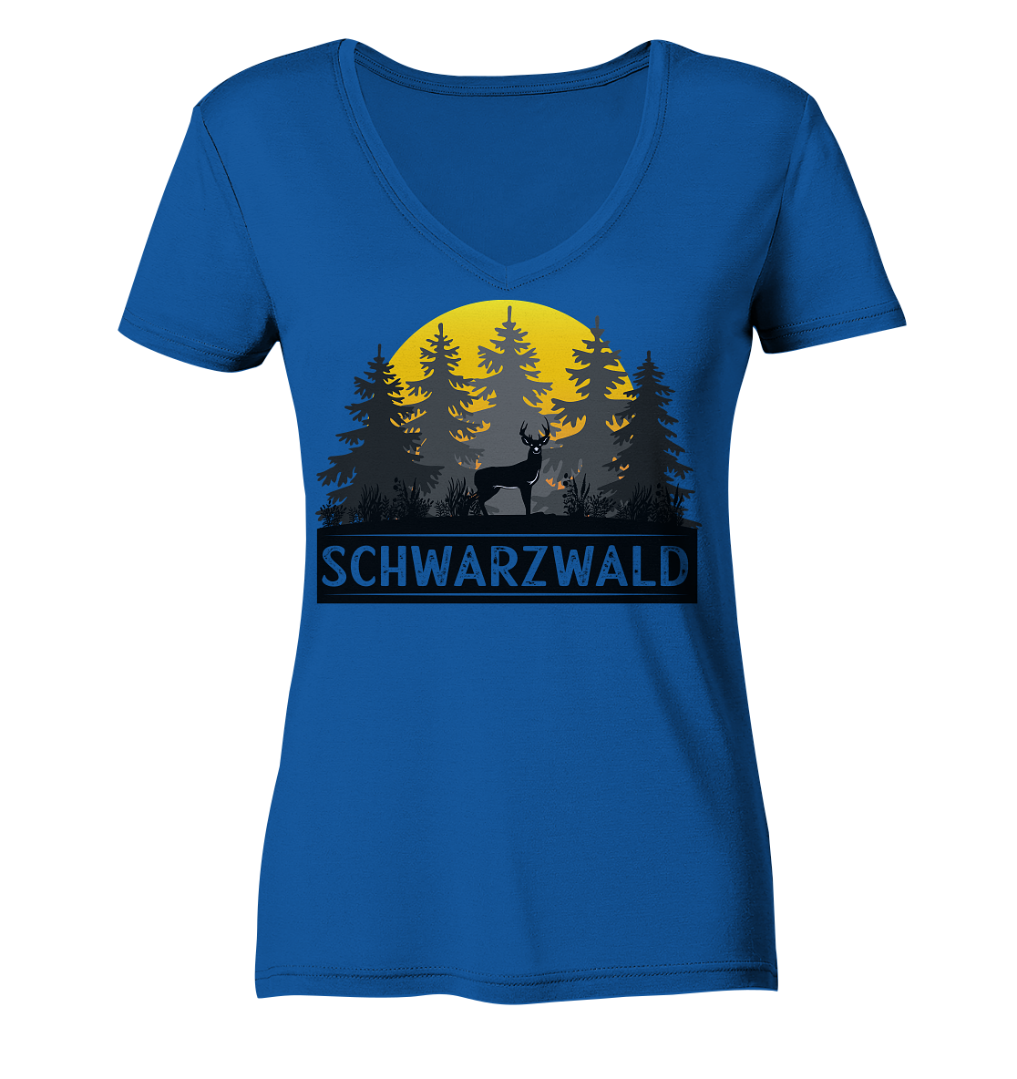 Schwarzwald Sonnenuntergang | Bio Damen V-Neck Shirt Organic