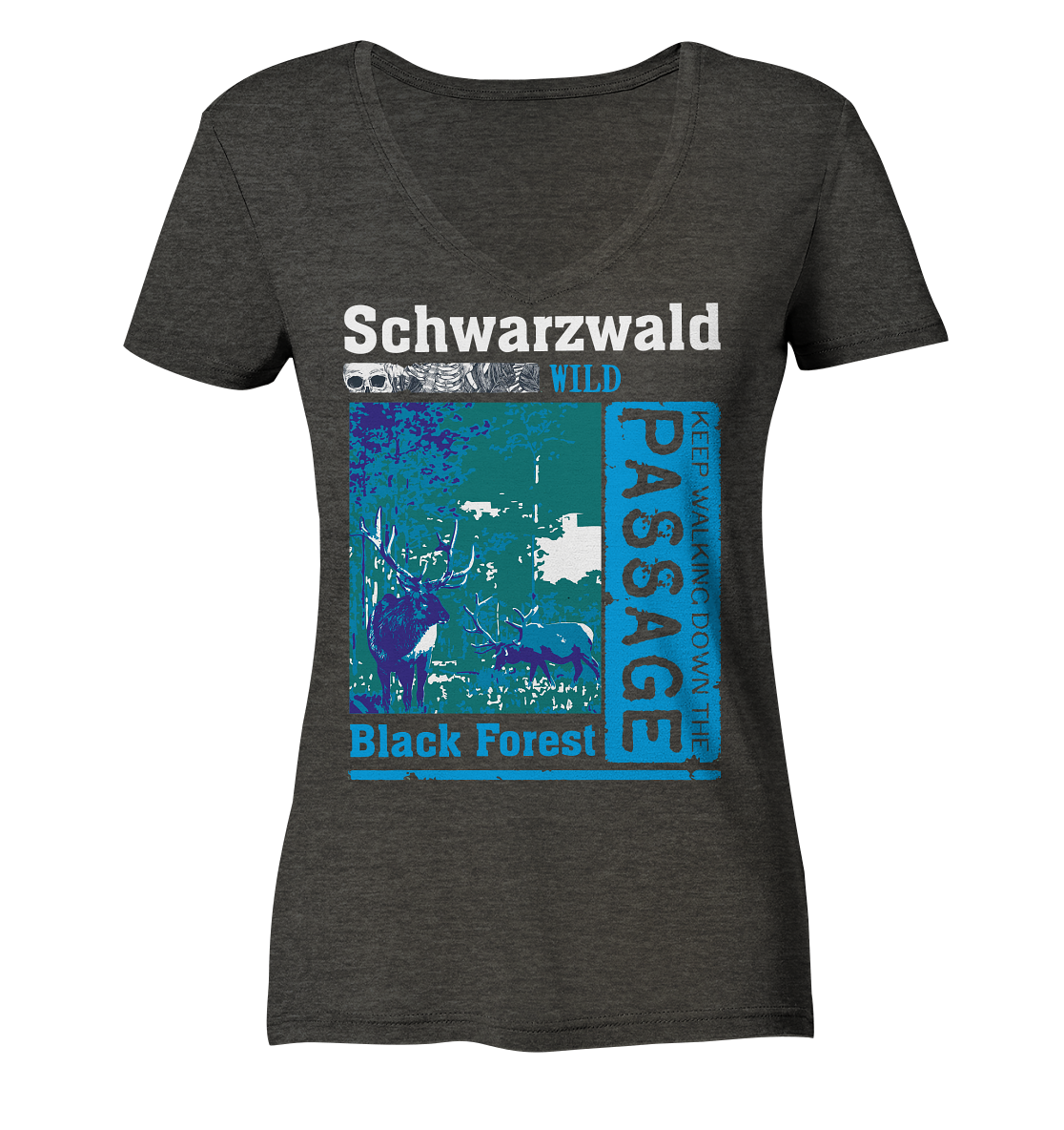 Schwarzwald Wild Passage | Damen Bio V-Neck Shirt Organic