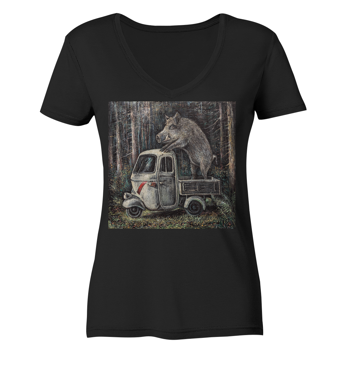 Apecinghiale | Damen Bio V-Neck Shirt Organic