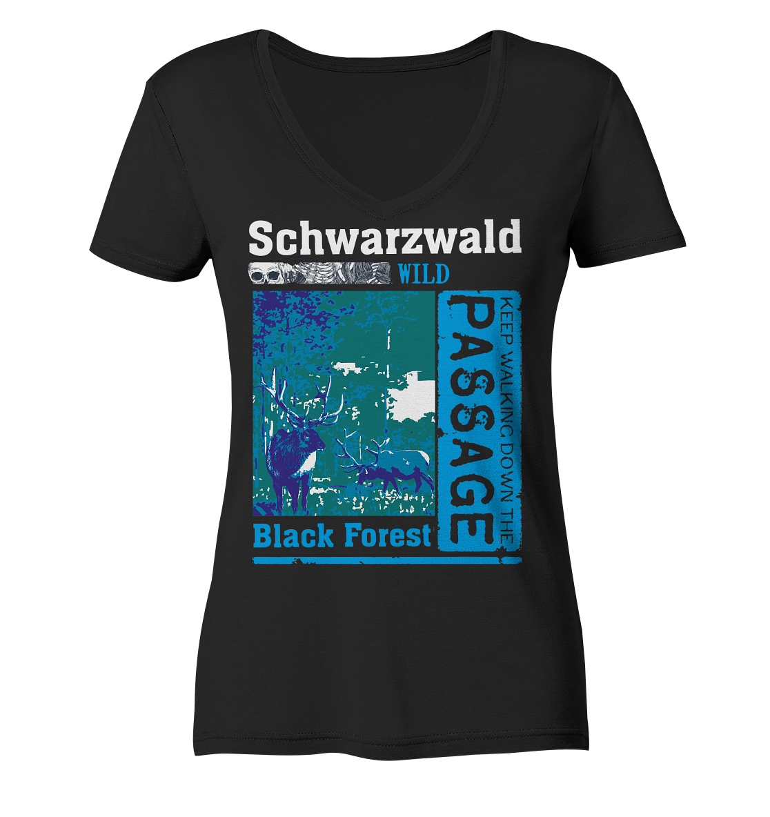 Schwarzwald Wild Passage | Damen Bio V-Neck Shirt Organic