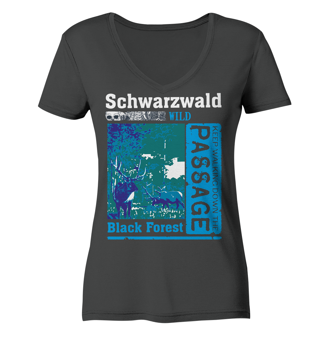 Schwarzwald Wild Passage | Damen Bio V-Neck Shirt Organic
