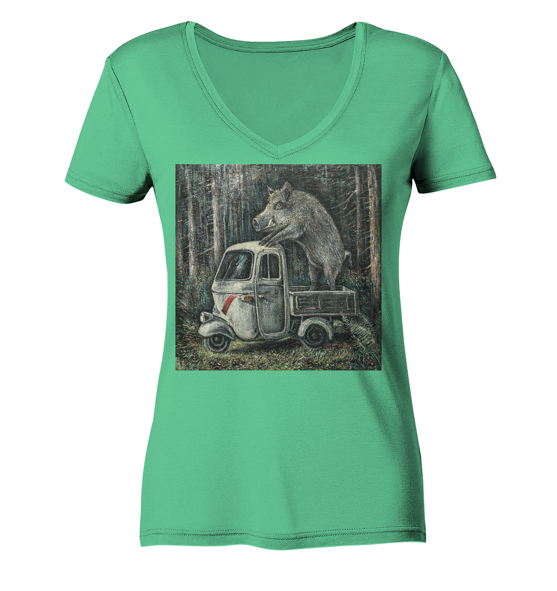 Apecinghiale | Damen Bio V-Neck Shirt Organic