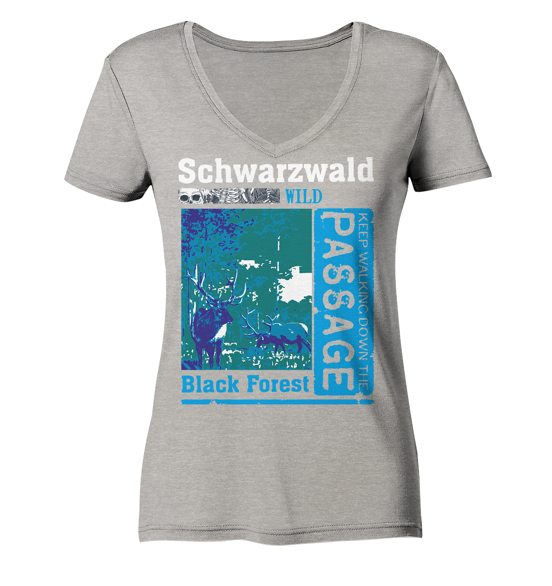 Schwarzwald Wild Passage | Damen Bio V-Neck Shirt Organic