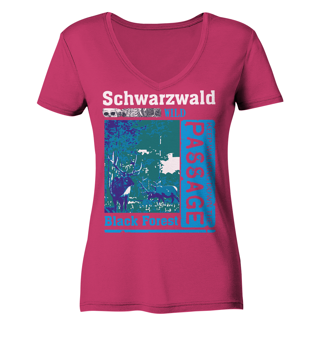 Schwarzwald Wild Passage | Damen Bio V-Neck Shirt Organic