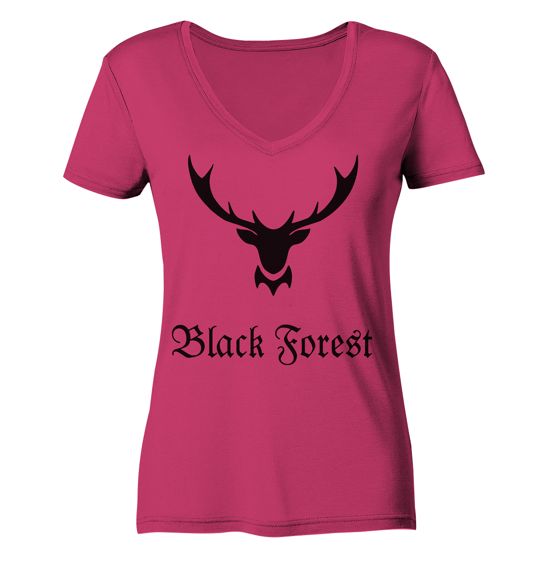 Black Forest Hirschgeweih | Bio Damen V-Neck Shirt Organic
