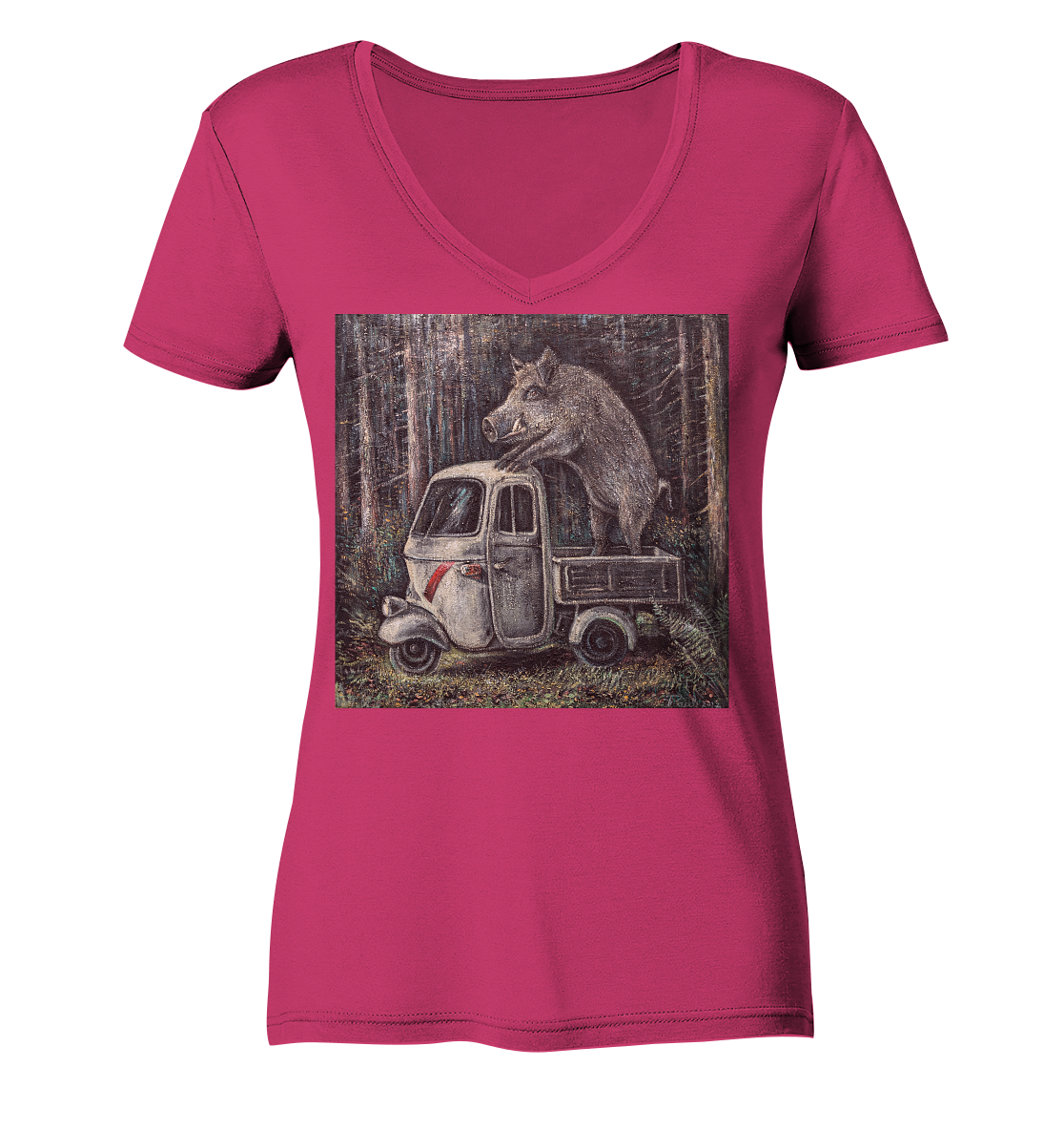 Apecinghiale | Damen Bio V-Neck Shirt Organic