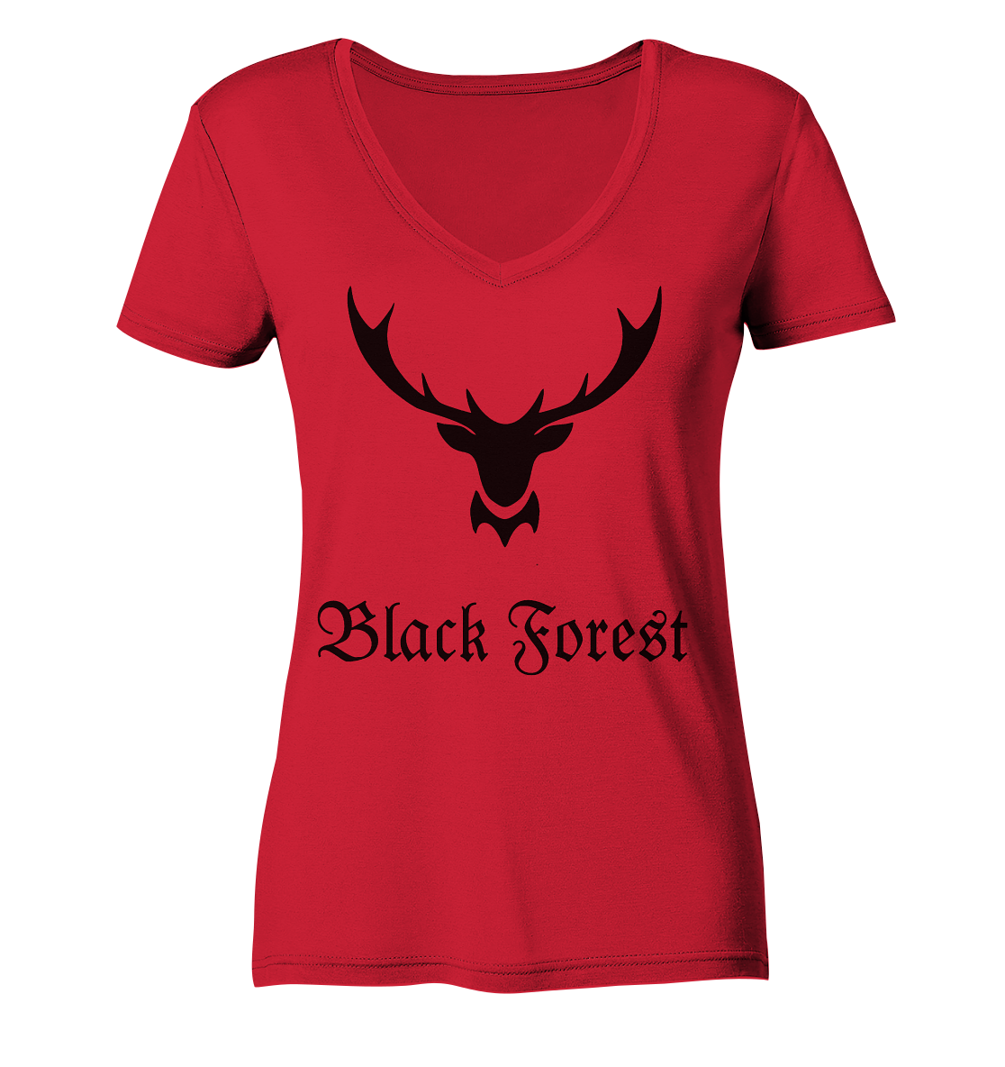 Black Forest Hirschgeweih | Bio Damen V-Neck Shirt Organic