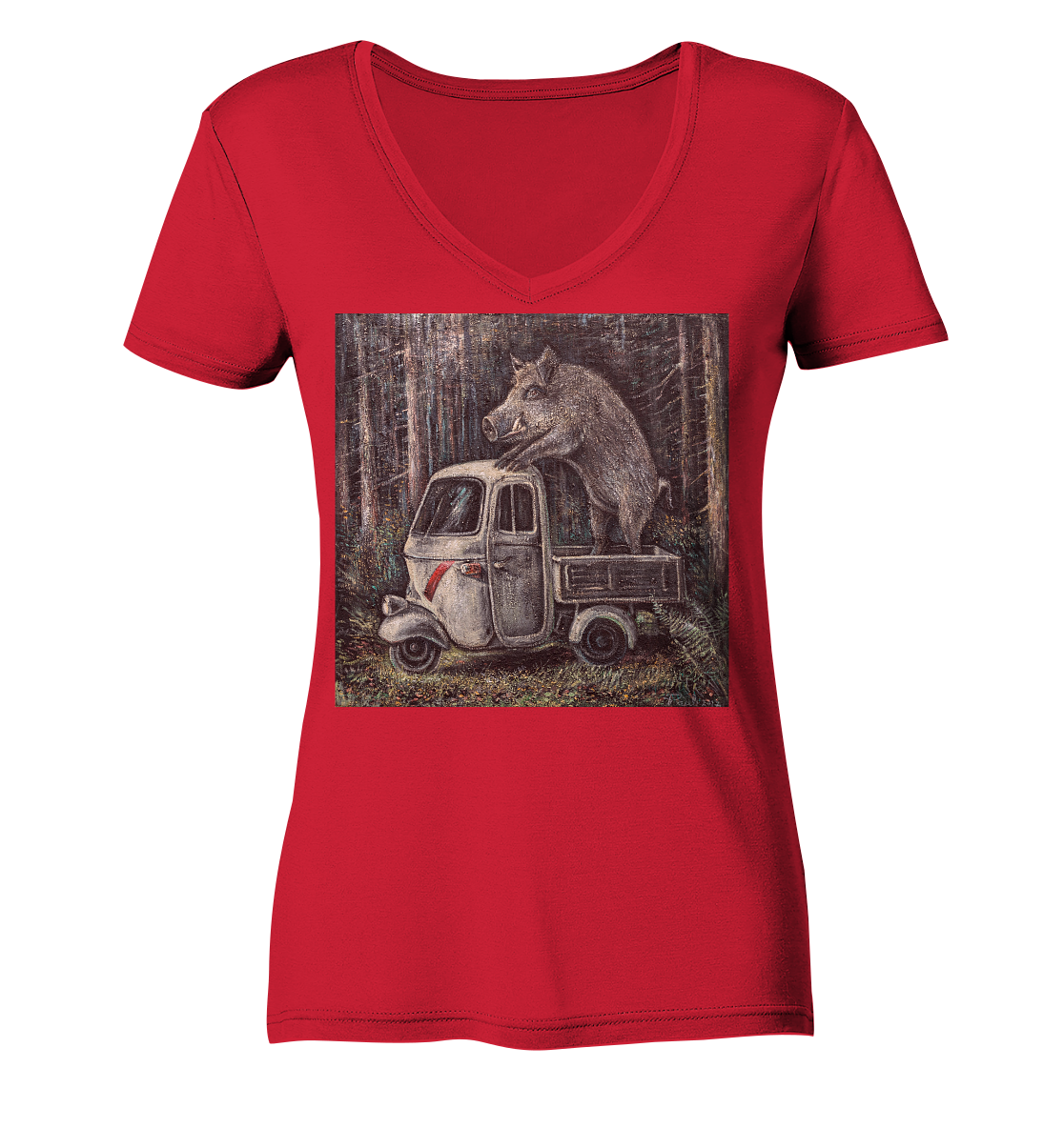 Apecinghiale | Damen Bio V-Neck Shirt Organic