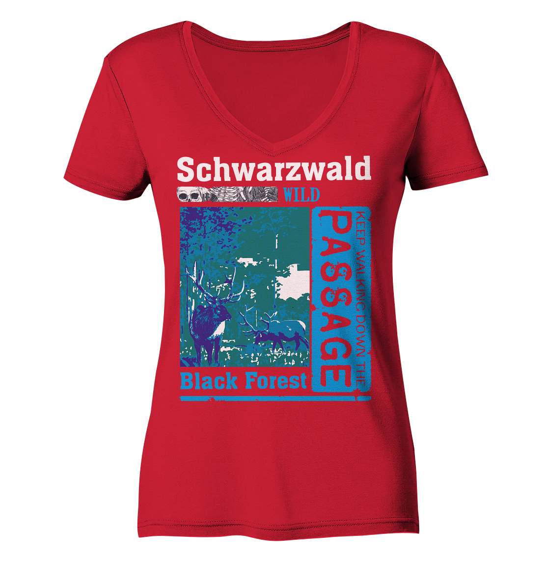 Schwarzwald Wild Passage | Damen Bio V-Neck Shirt Organic
