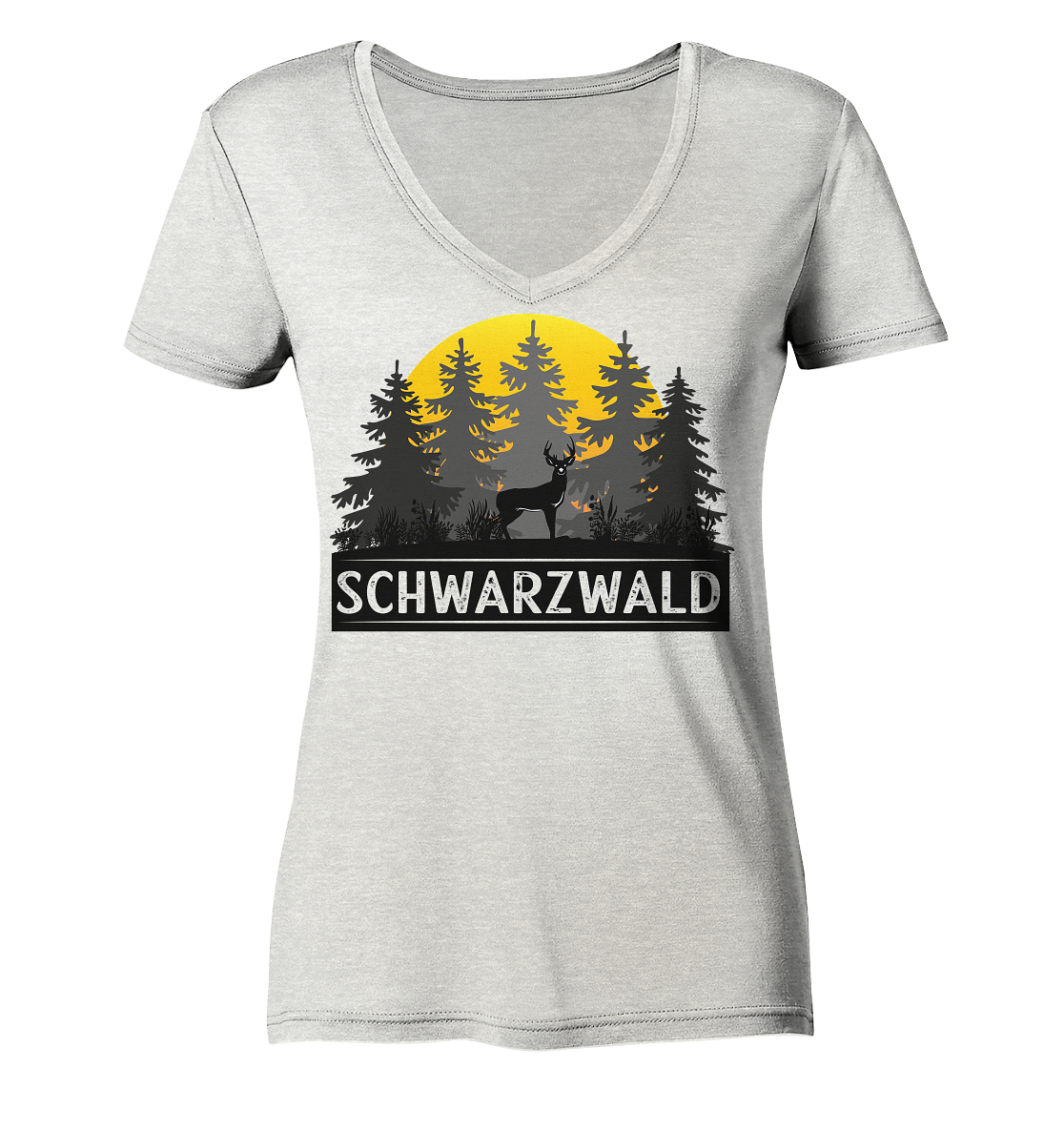 Schwarzwald Sonnenuntergang | Bio Damen V-Neck Shirt Organic