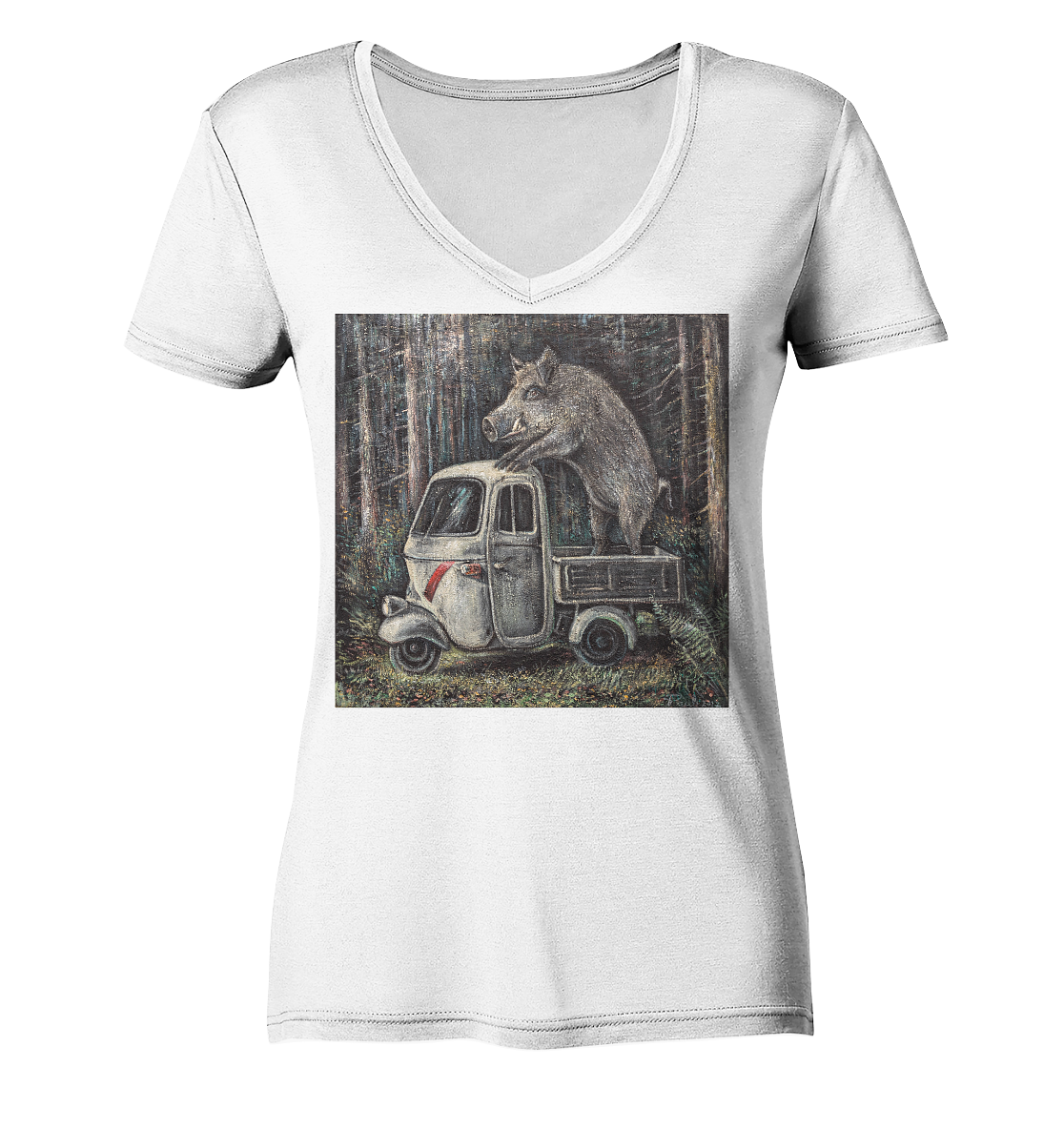 Apecinghiale | Damen Bio V-Neck Shirt Organic