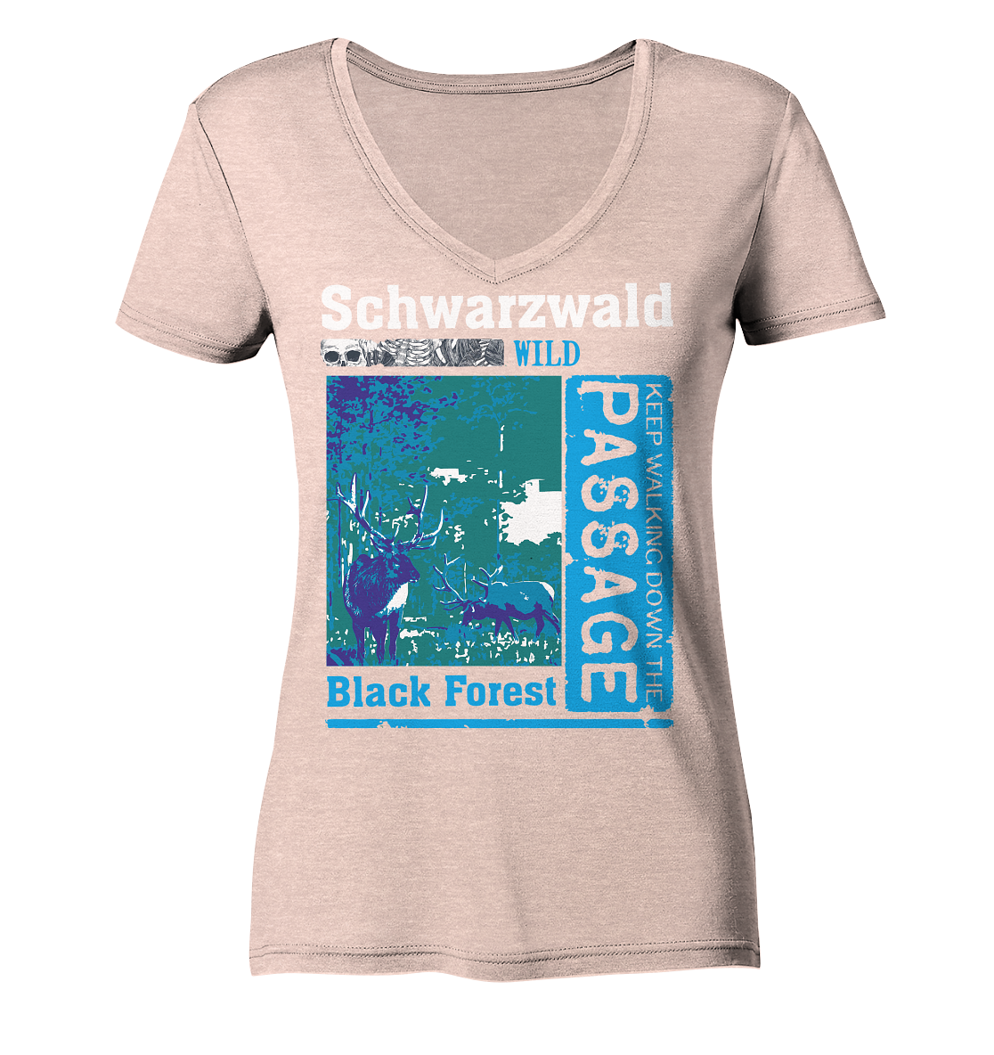 Schwarzwald Wild Passage | Damen Bio V-Neck Shirt Organic