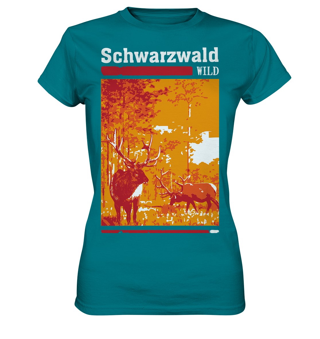 Schwarzwald Wild Hirsch | Damen Premium T-Shirt