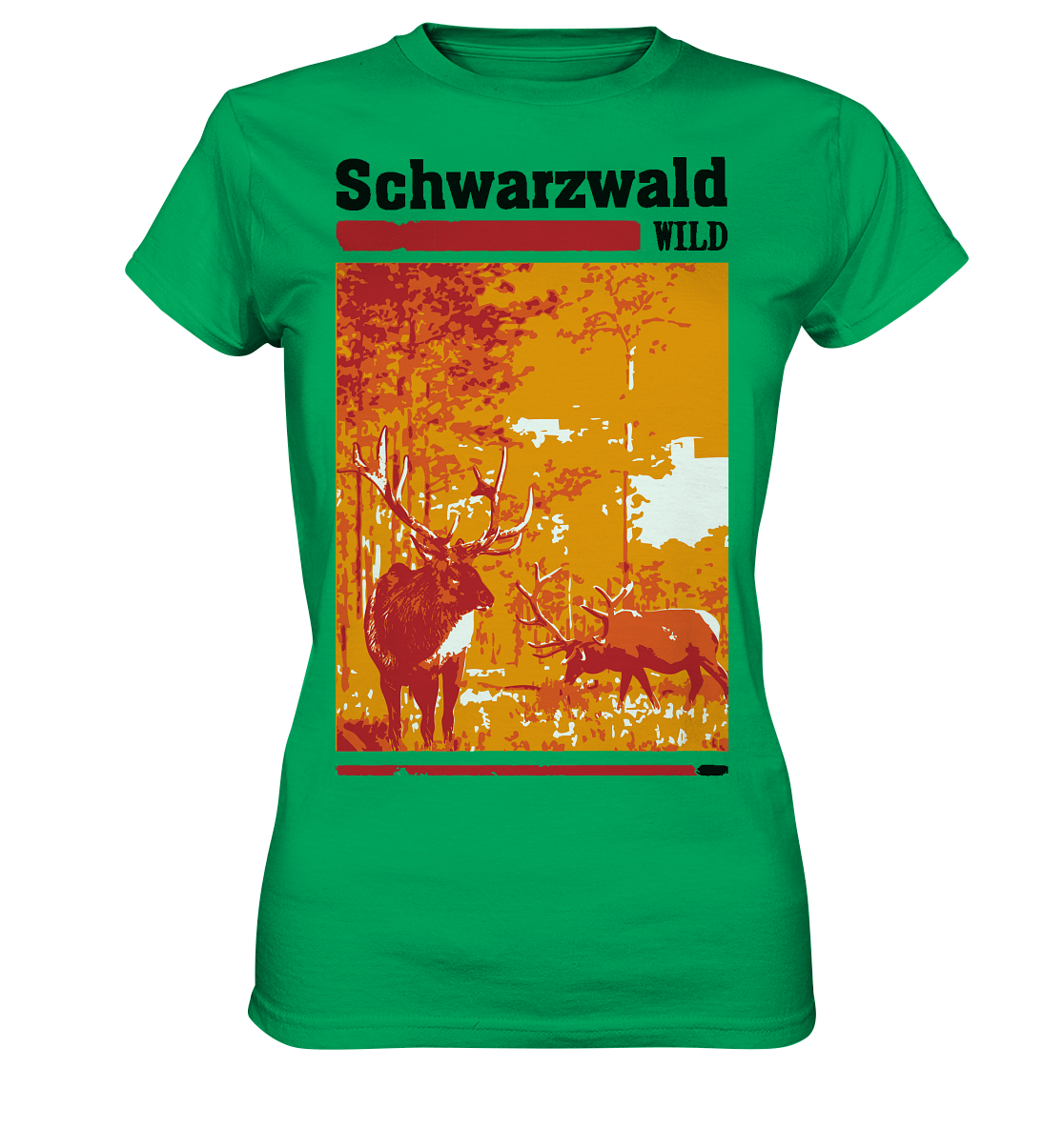 Schwarzwald Wild Hirsch | Damen Premium T-Shirt
