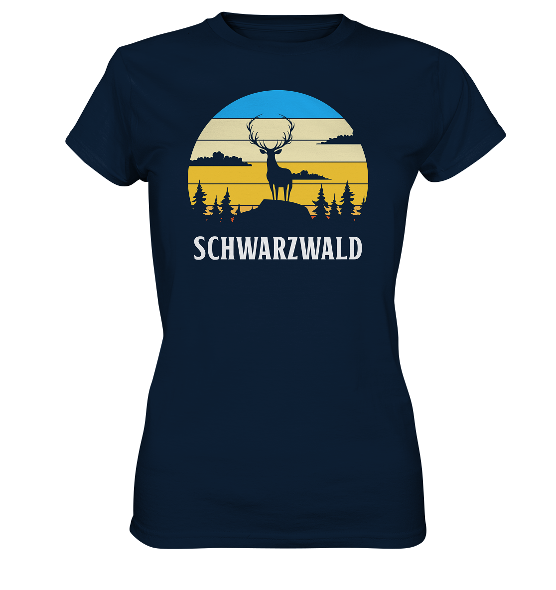 Schwarzwald Hirsch Sonnenuntergang | Damen Premium T-Shirt
