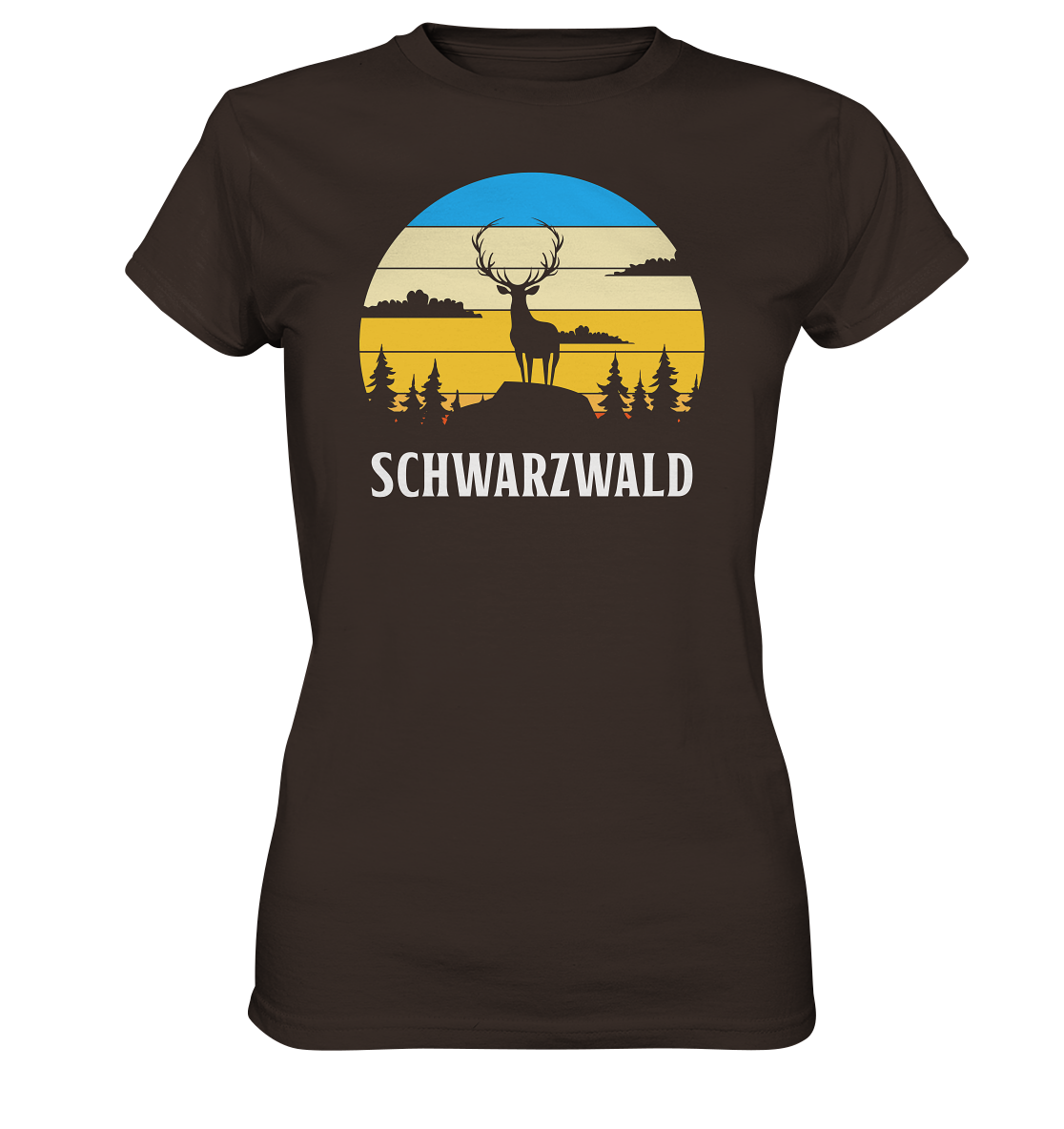 Schwarzwald Hirsch Sonnenuntergang | Damen Premium T-Shirt