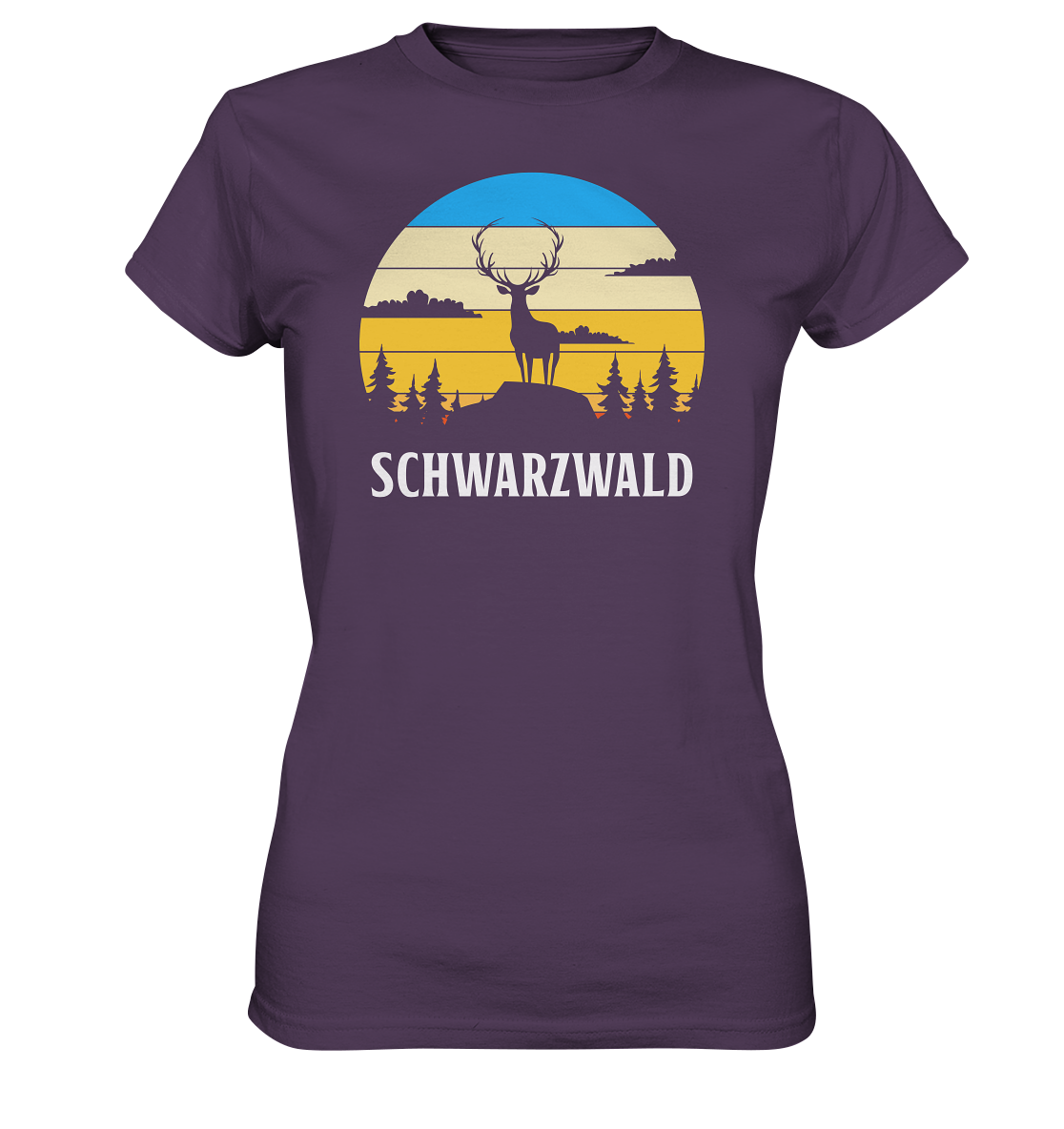 Schwarzwald Hirsch Sonnenuntergang | Damen Premium T-Shirt