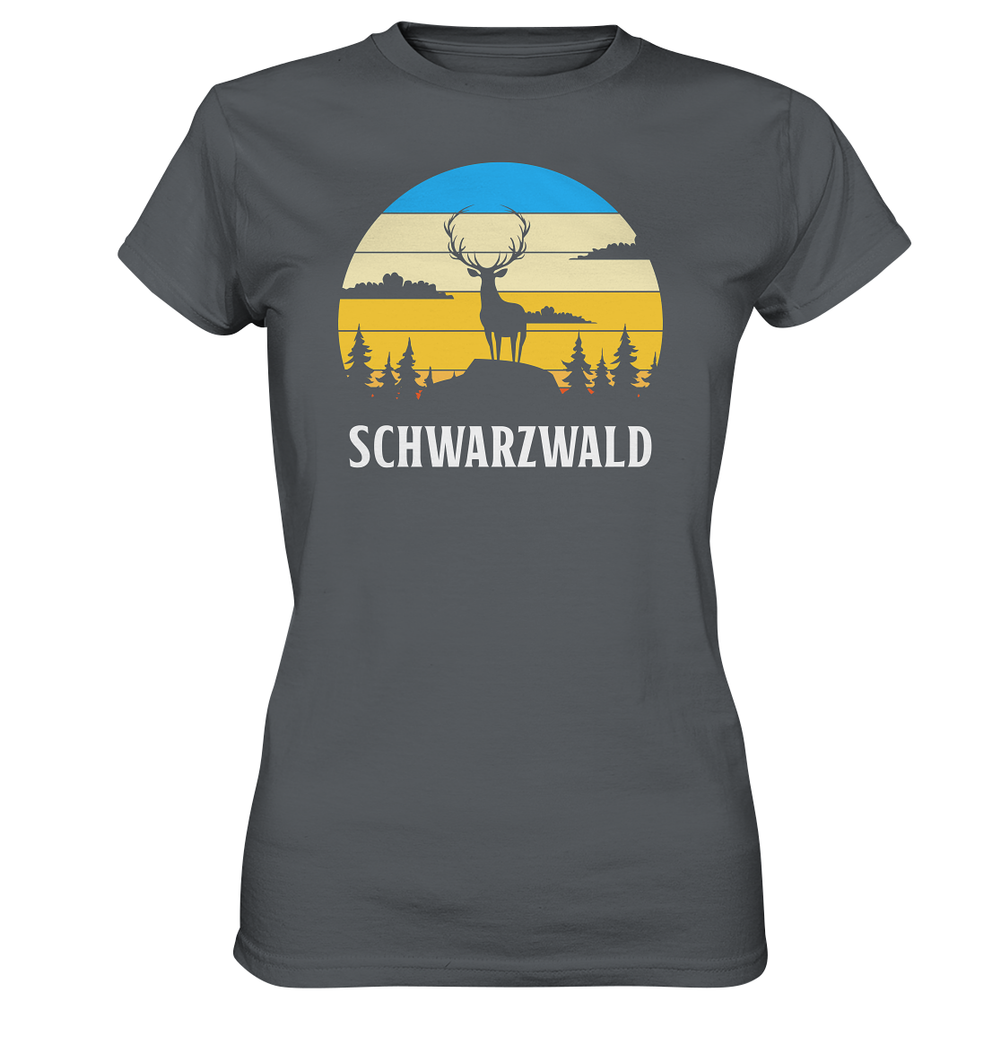 Schwarzwald Hirsch Sonnenuntergang | Damen Premium T-Shirt