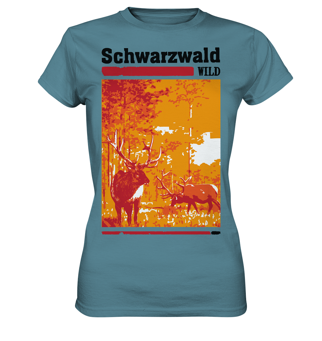 Schwarzwald Wild Hirsch | Damen Premium T-Shirt