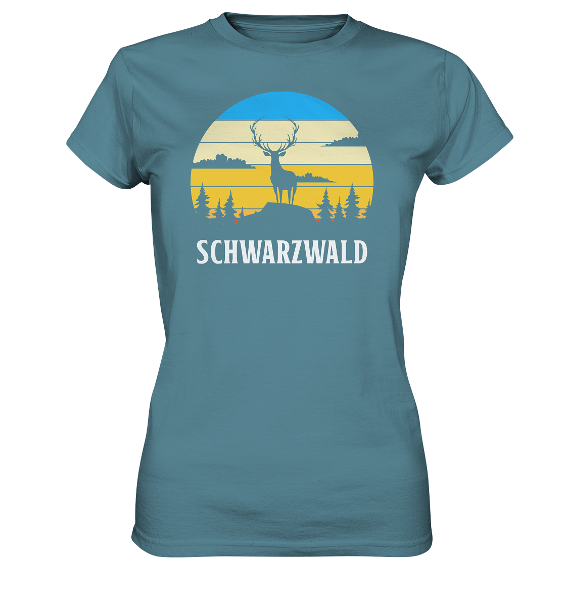 Schwarzwald Hirsch Sonnenuntergang | Damen Premium T-Shirt