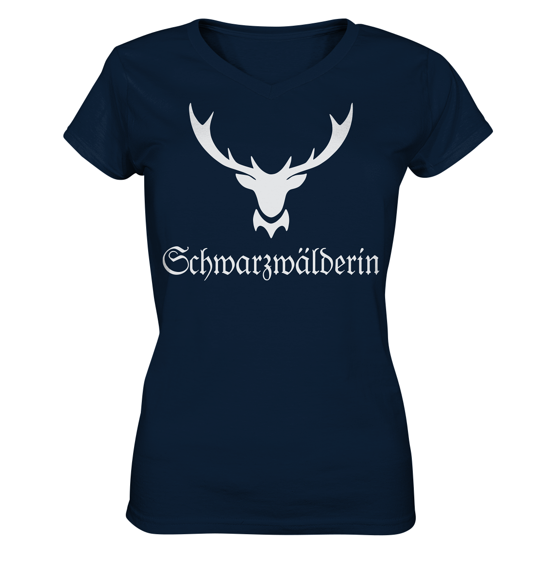 Schwarzwälderin Hirschgeweih | Organic Damenshirt V-Neck