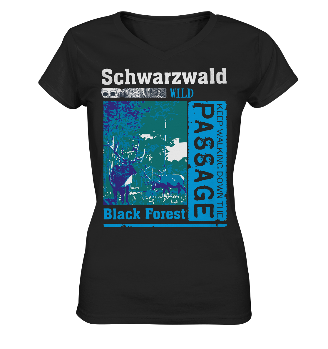 Schwarzwald Wild Passage | Damen V-Neck Shirt