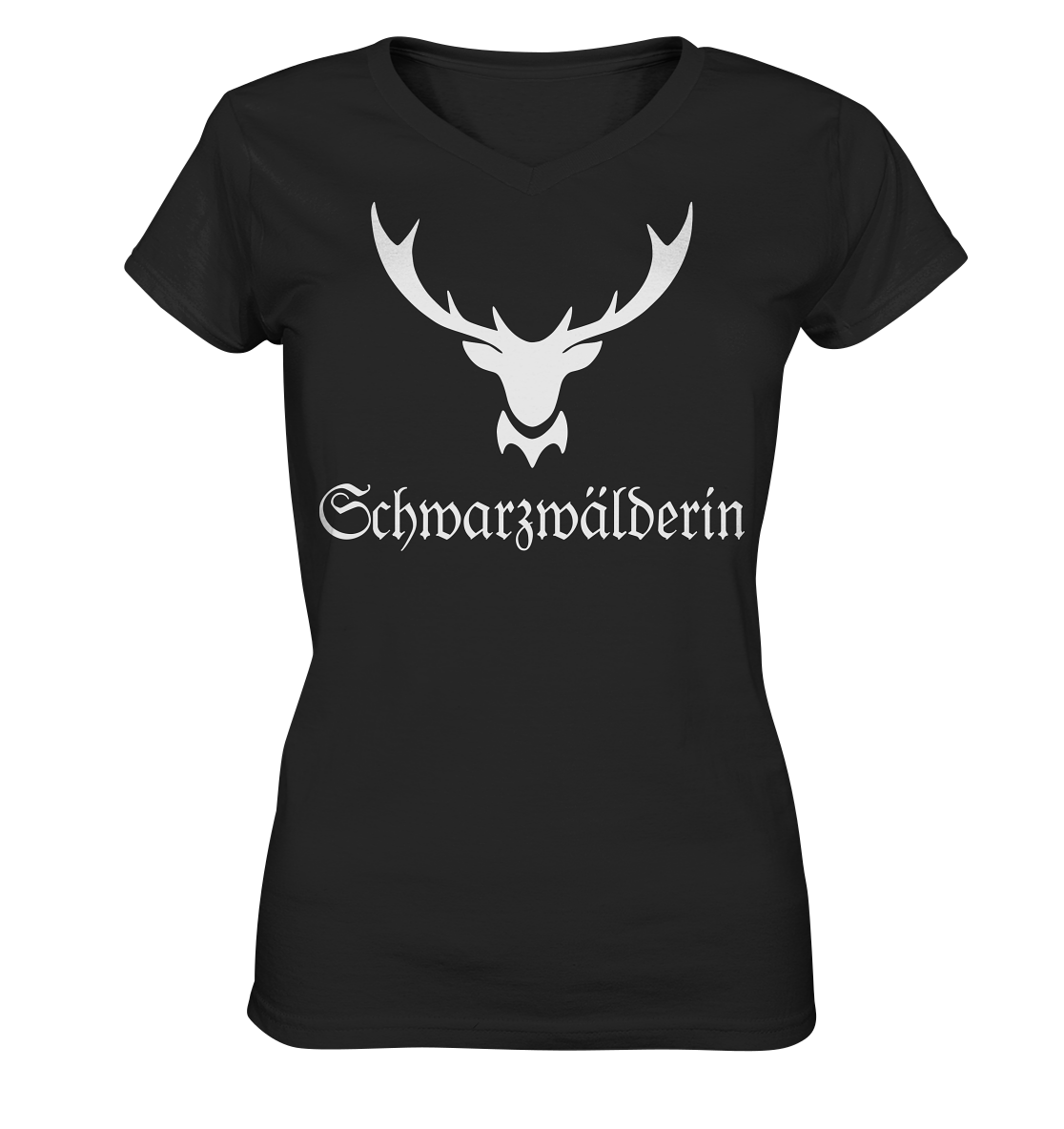 Schwarzwälderin Hirschgeweih | Organic Damenshirt V-Neck