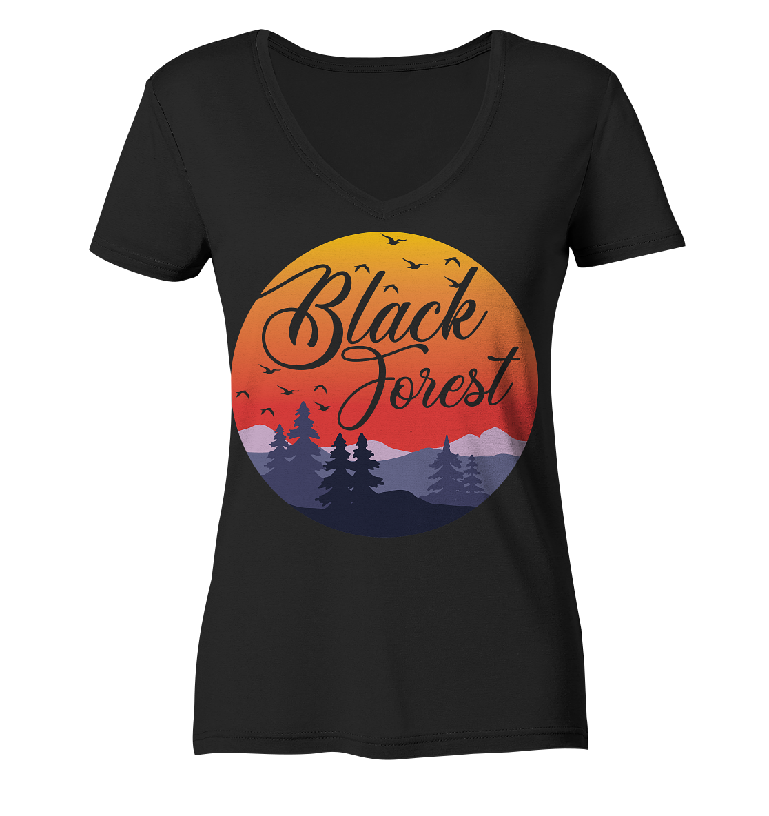 Black Forest Sunset | Damen V-Neck T-Shirt