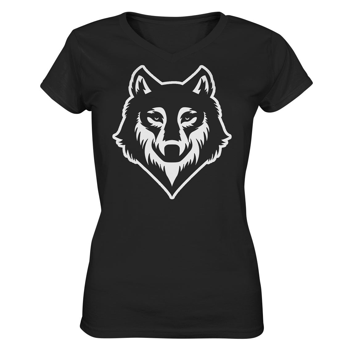 Wolf | Damen V-Neck Shirt - Ladies V-Neck Shirt