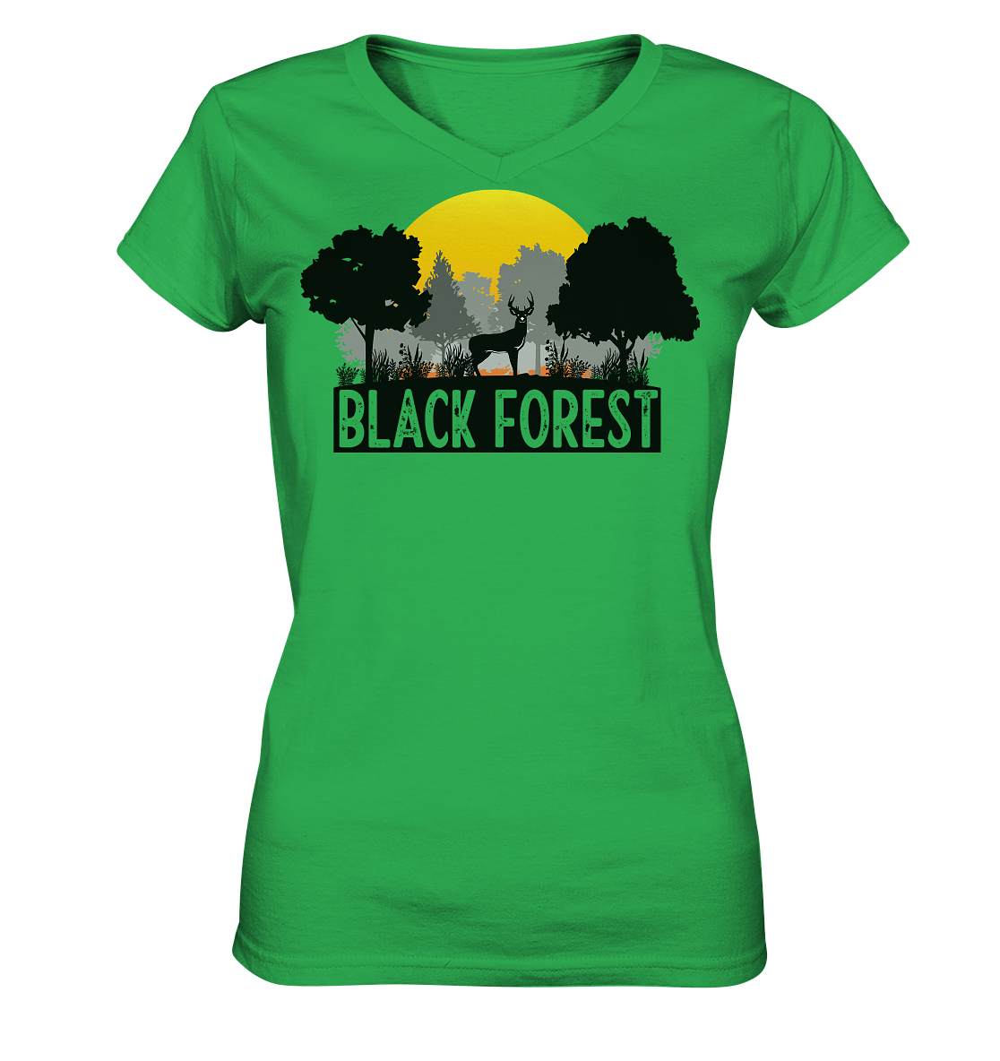 Black Forest Sonnenuntergang | Damen V-Neck Shirt