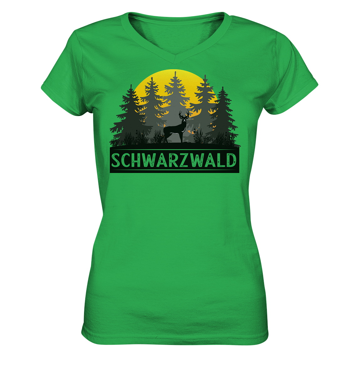 Schwarzwald Sonnenuntergang | Damen V-Neck Shirt
