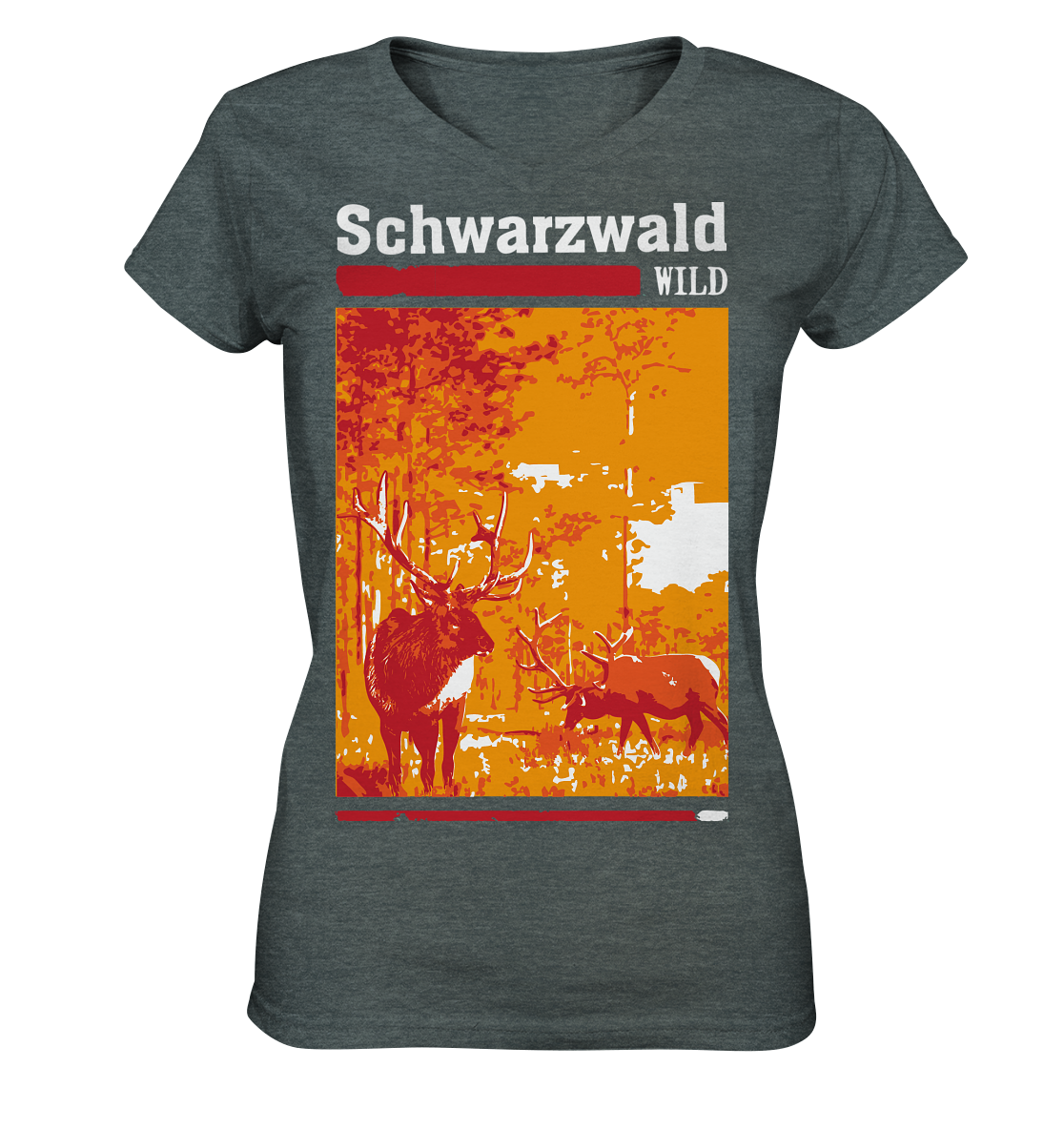 Schwarzwald Wild Hirsch | Damen V-Neck Shirt