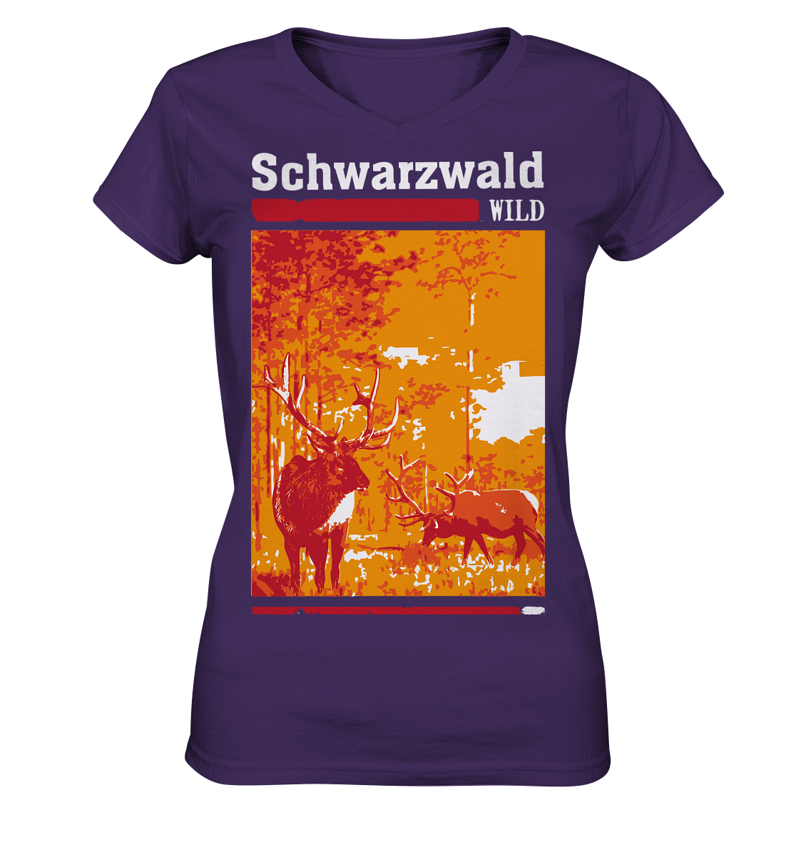 Schwarzwald Wild Hirsch | Damen V-Neck Shirt