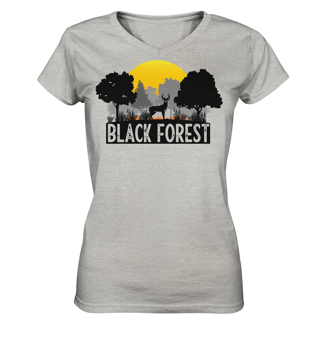 Black Forest Sonnenuntergang | Damen V-Neck Shirt