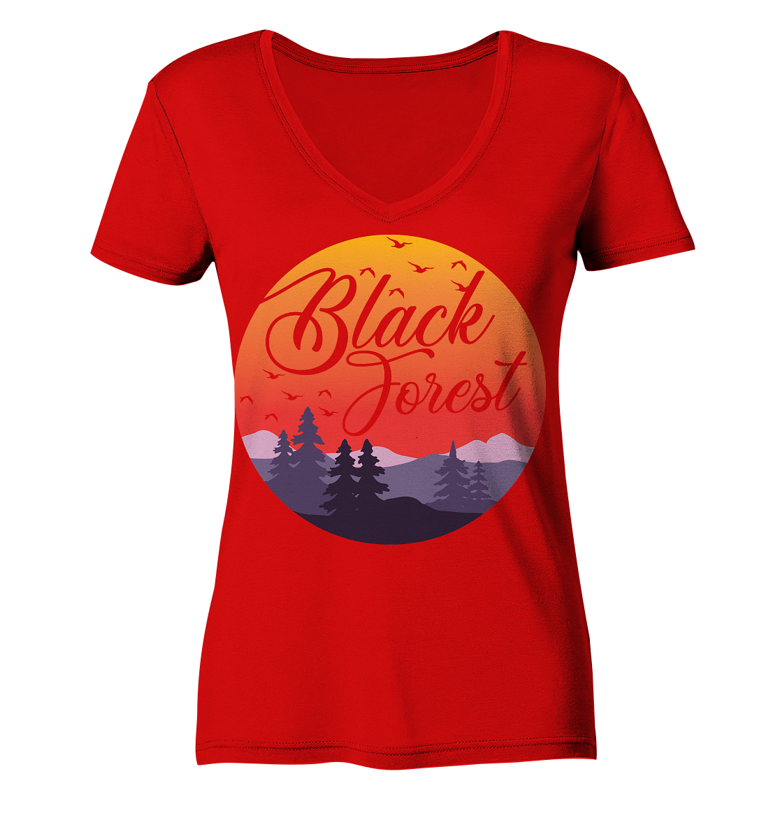 Black Forest Sunset | Damen V-Neck T-Shirt