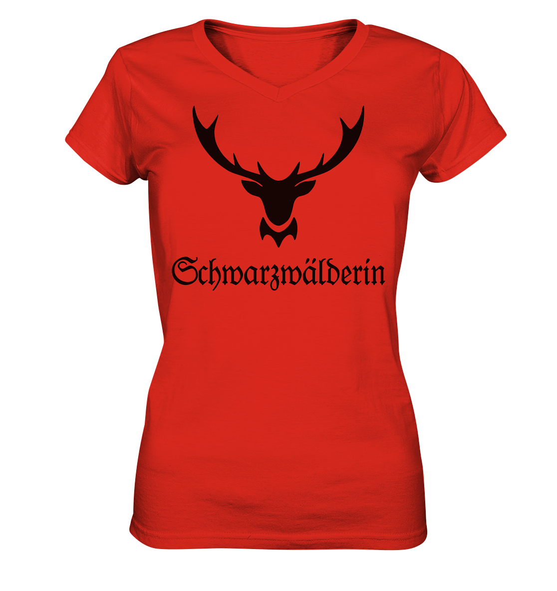 Schwarzwälderin Hirschgeweih | Organic Damenshirt V-Neck