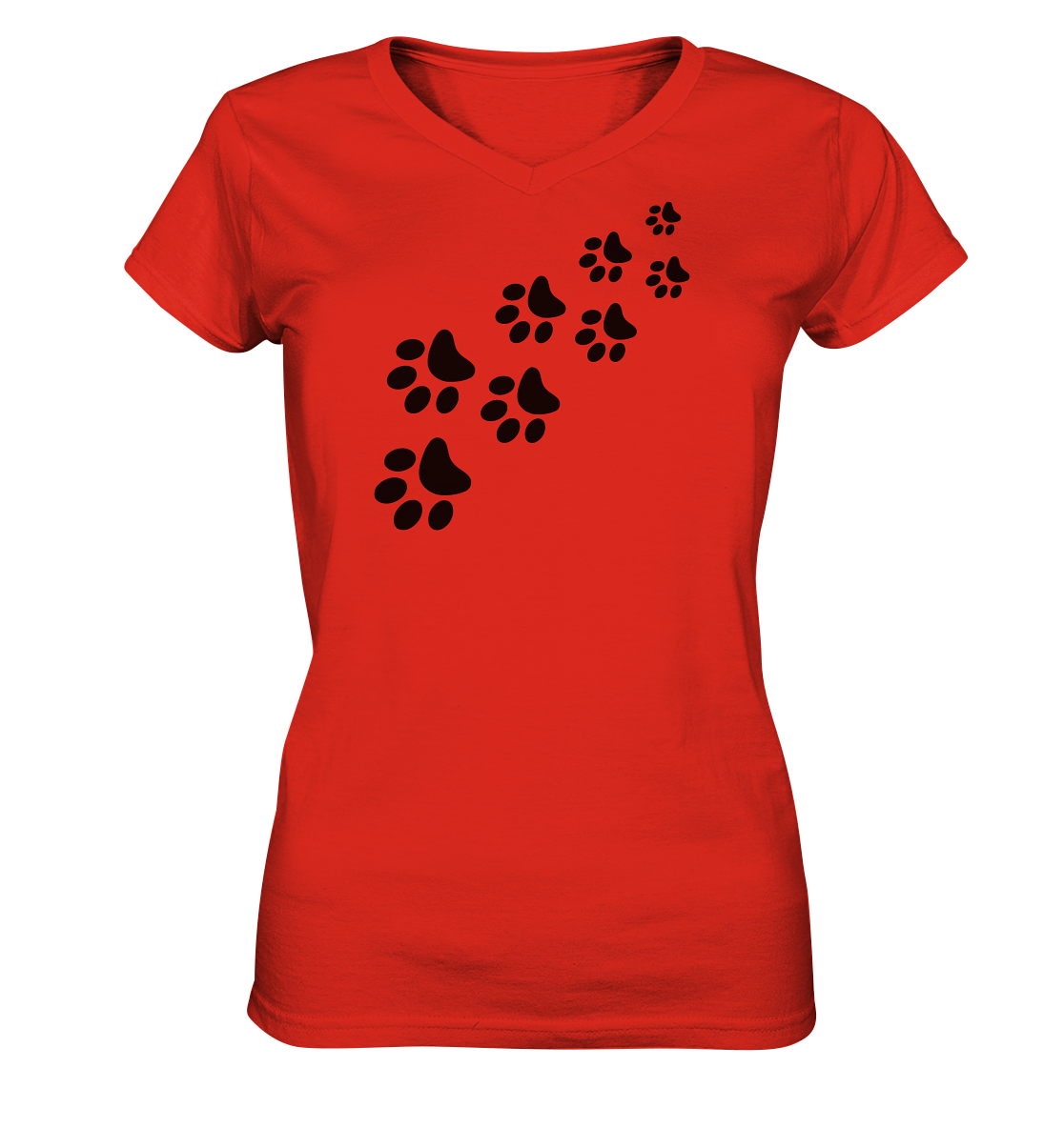 Pfotenspur | Damen V-Neck Shirt - Ladies V-Neck Shirt