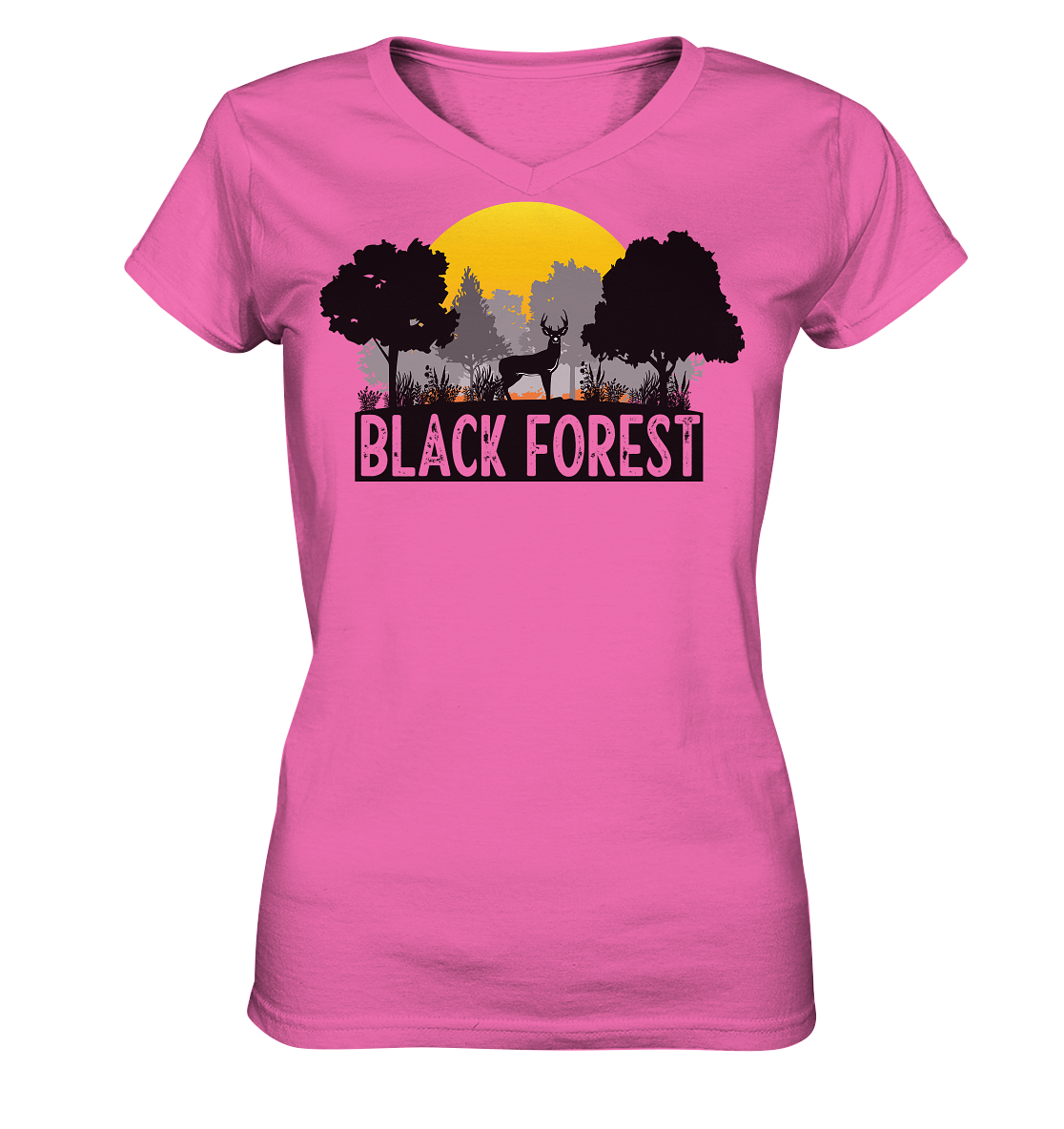 Black Forest Sonnenuntergang | Damen V-Neck Shirt