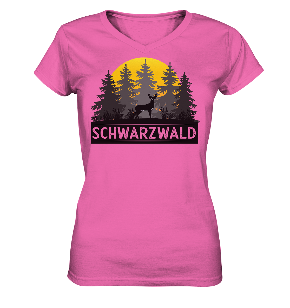 Schwarzwald Sonnenuntergang | Damen V-Neck Shirt