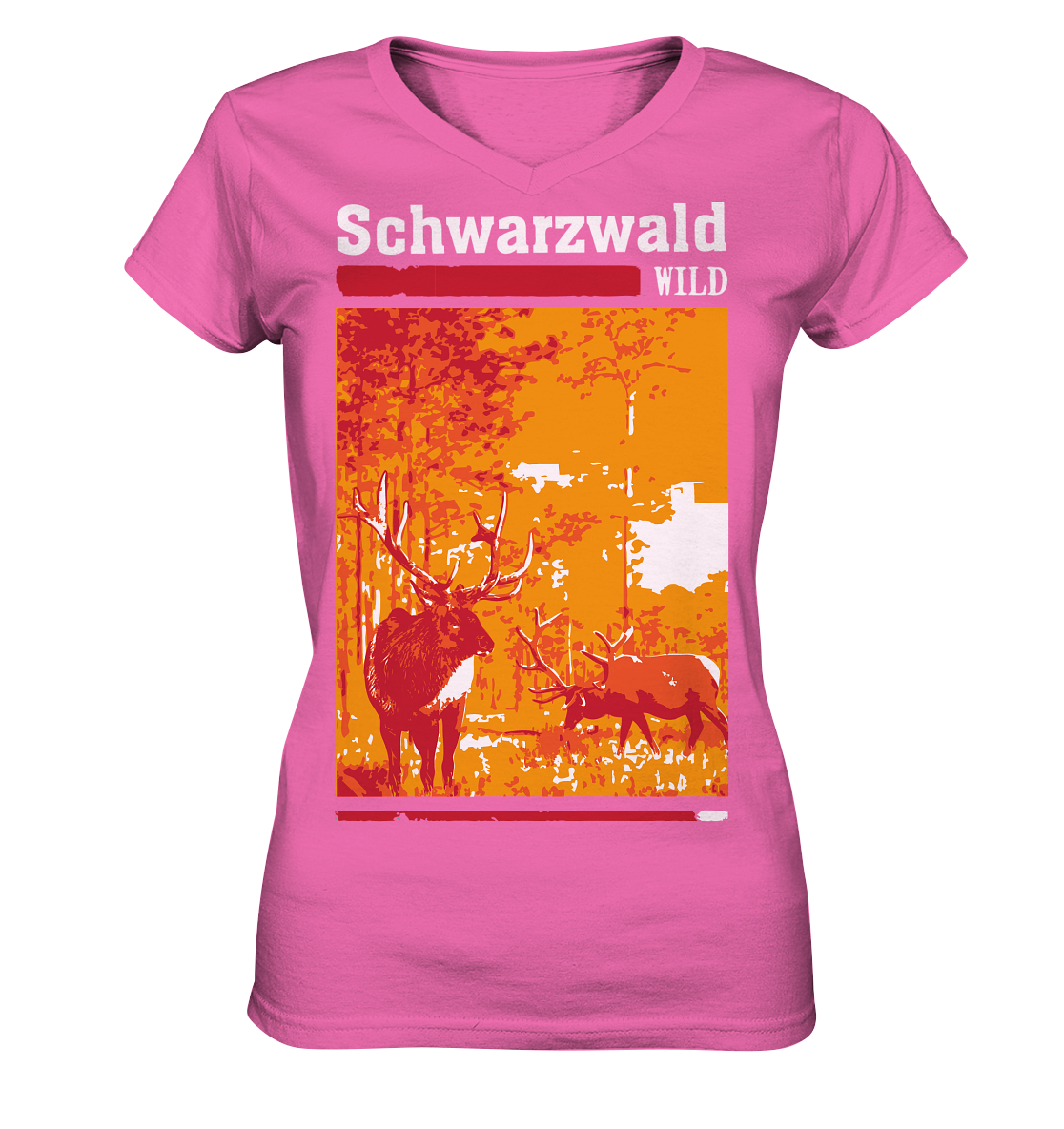 Schwarzwald Wild Hirsch | Damen V-Neck Shirt