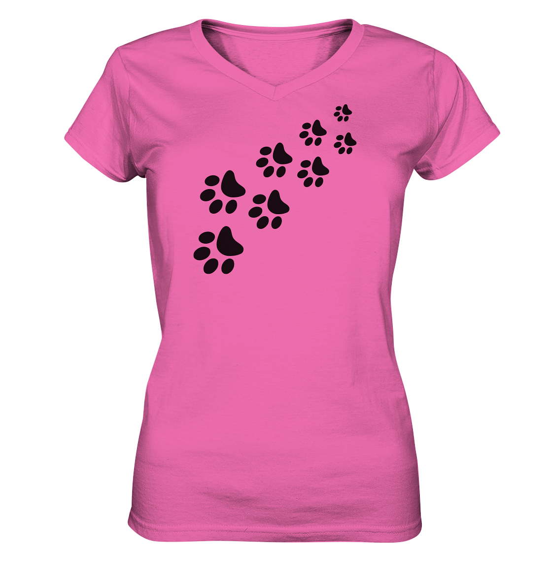 Pfotenspur | Damen V-Neck Shirt - Ladies V-Neck Shirt