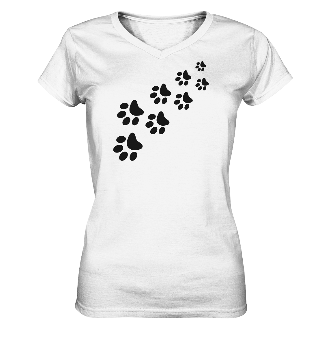 Pfotenspur | Damen V-Neck Shirt - Ladies V-Neck Shirt
