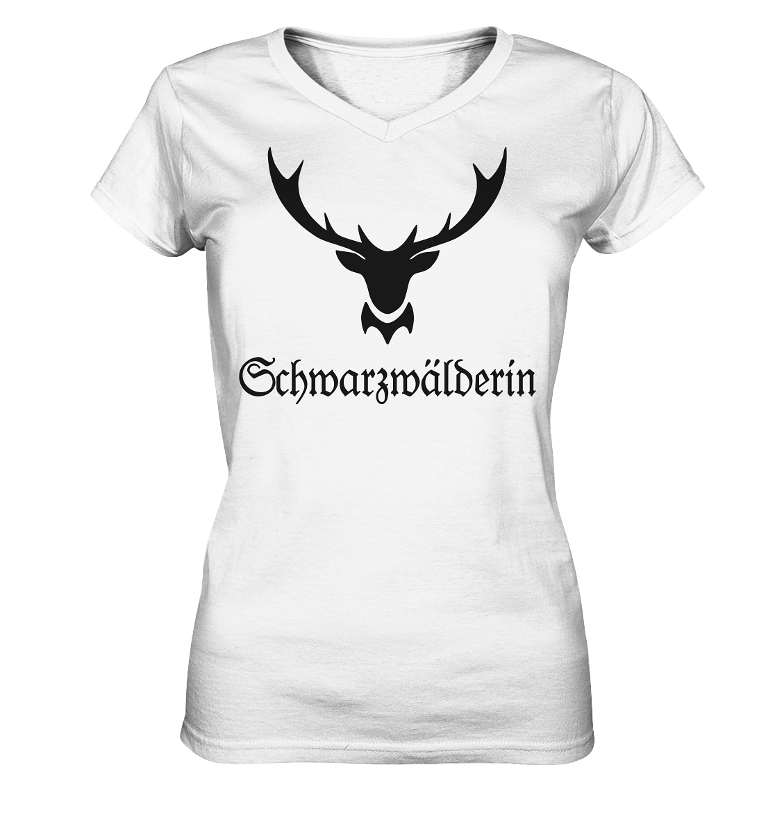 Schwarzwälderin Hirschgeweih | Organic Damenshirt V-Neck